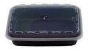 Cubeware Rectangular Black Reusable Plastic Microwavable Food Container with Clear Lid Set, 16 Ounce -- 150 set per case.