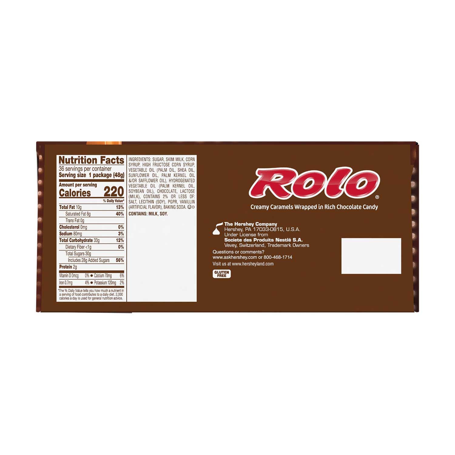 Rolo Creamy Caramels Wrapped In Rich Chocolate Candy Roll, 1.7 Ounce -- 432 Per Case