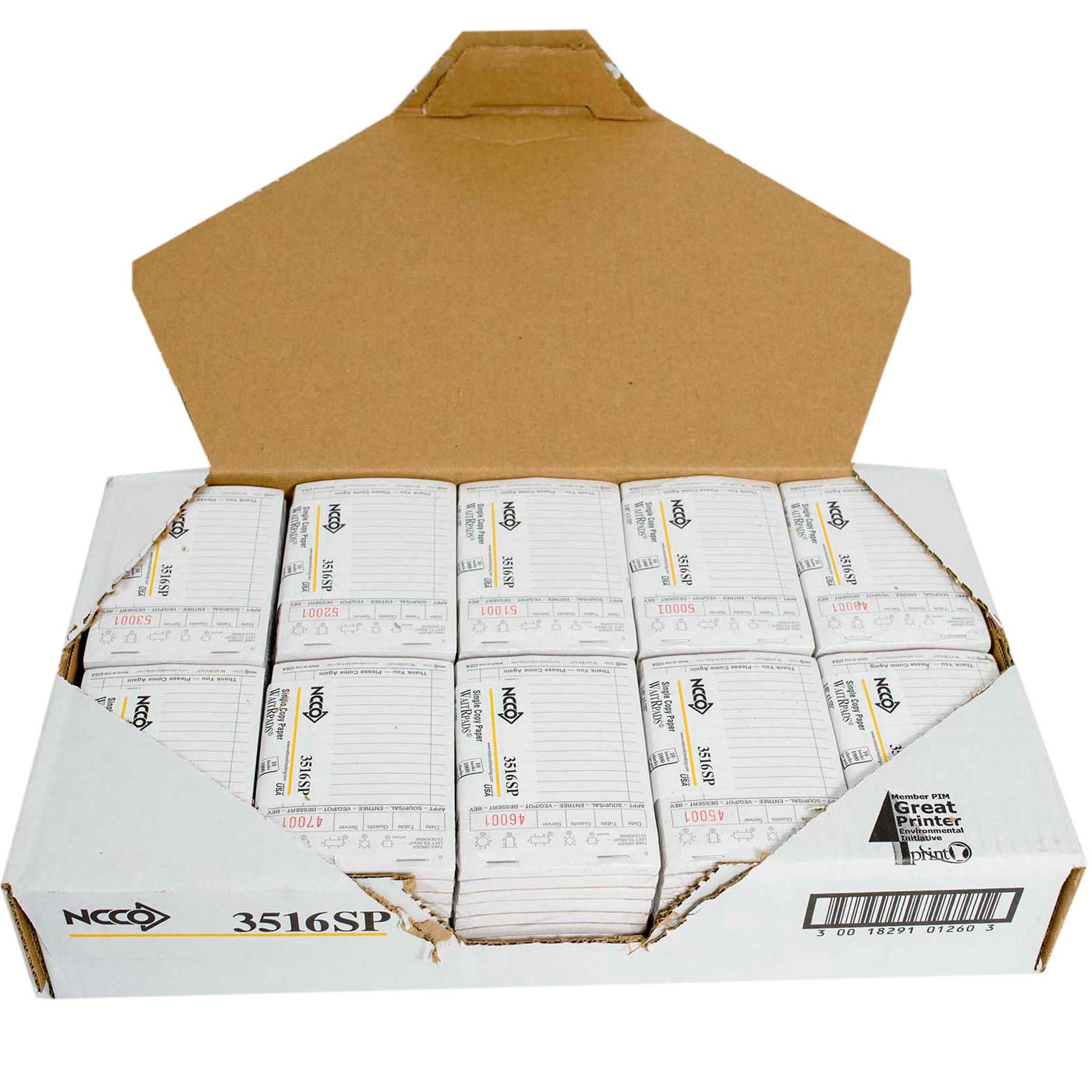 Ncco Waitrpad Paper, 1 Part White, 13 Line, 3.5 X 5.125 Inch -- 10000 Per Case
