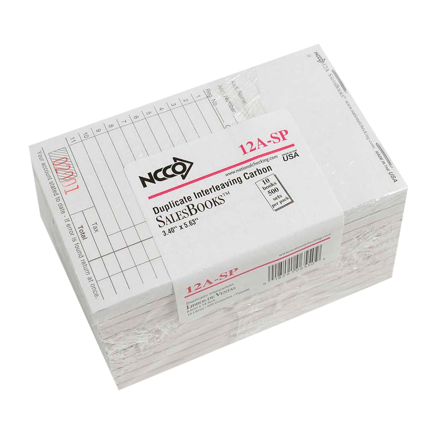 Ncco Interleaving Carbon Sales Book, 2 Part White, 11 Line, 3.50 X 5.63 Inch -- 100 Per Case