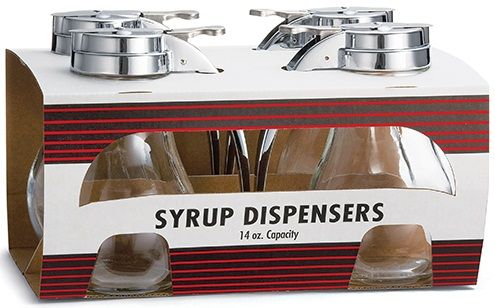 Tablecraft Teardrop Glass Syrup Dispenser, 14 Ounce, 4 Count -- 4 Per Case