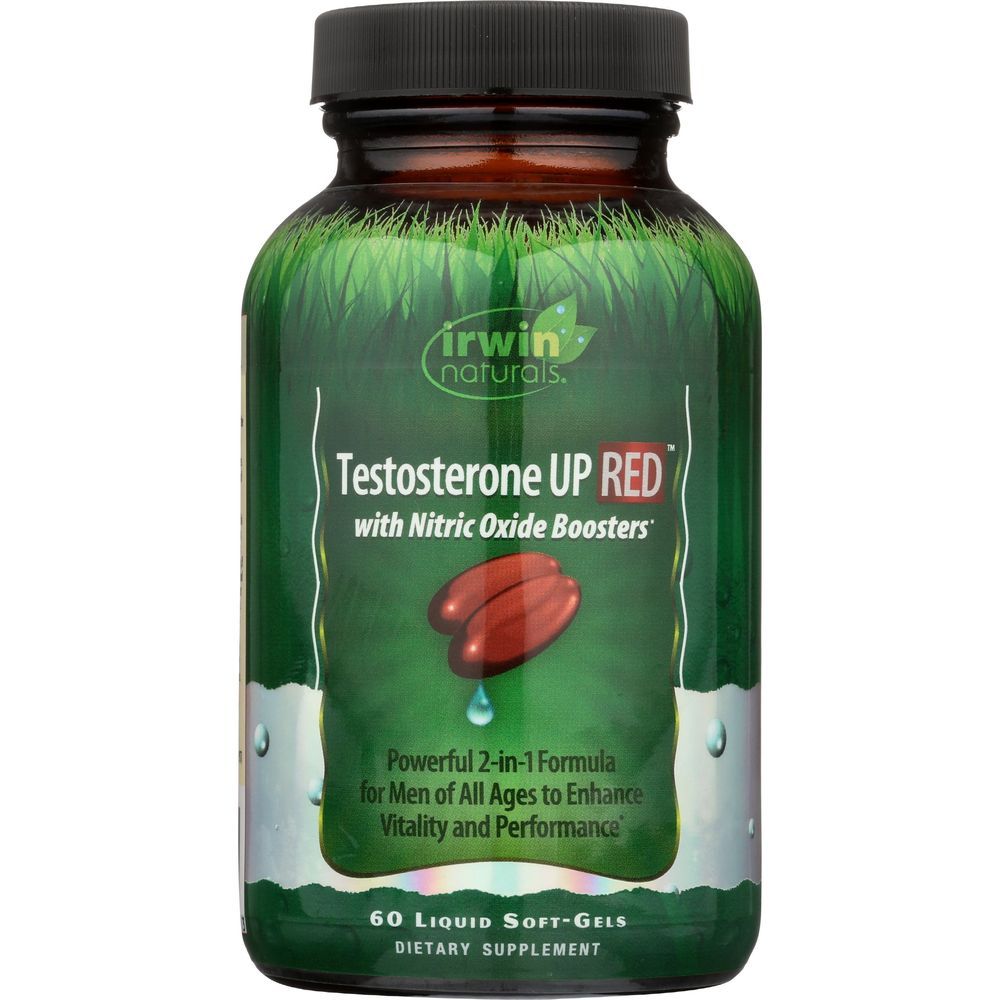 Irwin Naturals Testosterone Up Red With Nitric Oxide Boosters Liquid Softgels, 60 Count