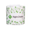 Cascades Right Choice White 2 Ply Paper Toilet Tissue, 4 x 3 inch - 400 sheets per roll -- 96 per case