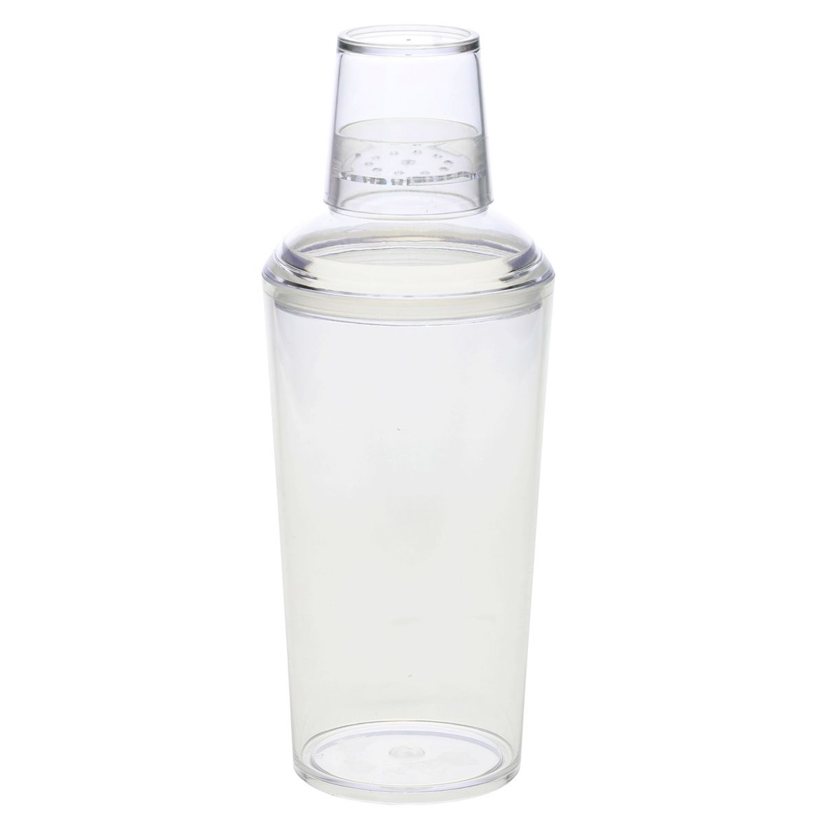 Tablecraft San Plastic Clear 3 Piece Cocktail Shaker, 27 Ounce Capacity
