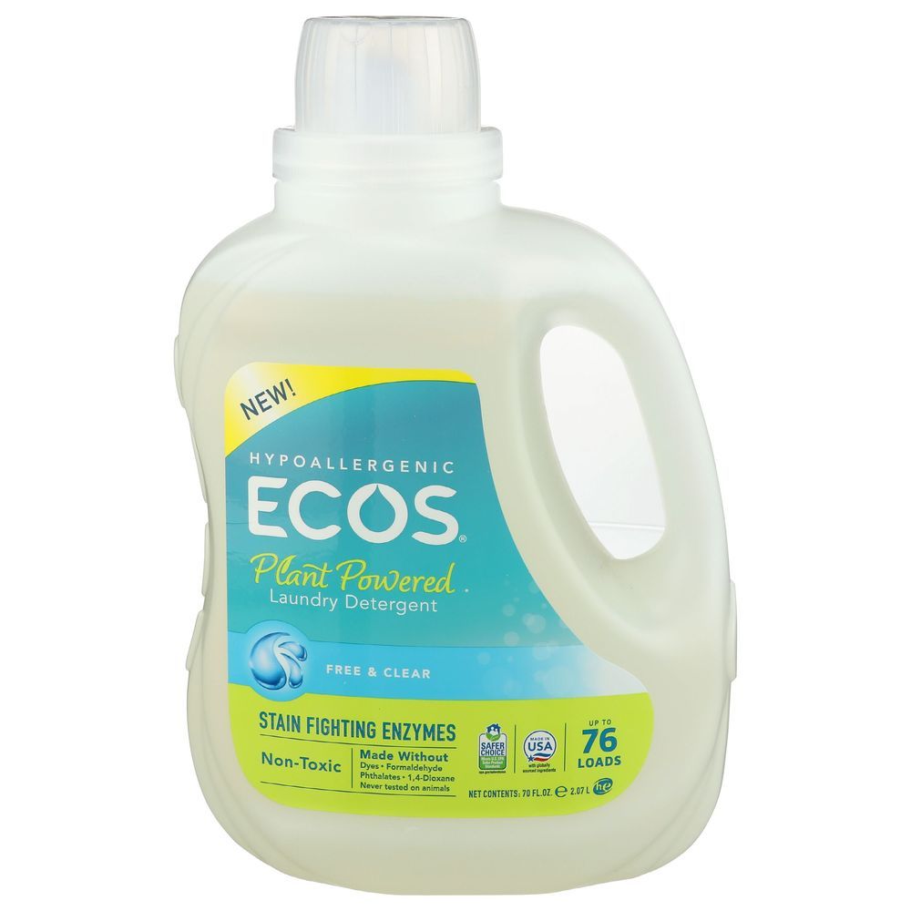 Ecos Free And Clear Laundry Detergent, 70 Fluid Ounce -- 4 Per Case