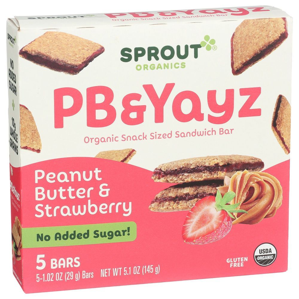Sprout Organic Pb And Yayz Peanut Butter And Strawberry Sandwich Bar, 5.1 Ounce -- 6 Per Case