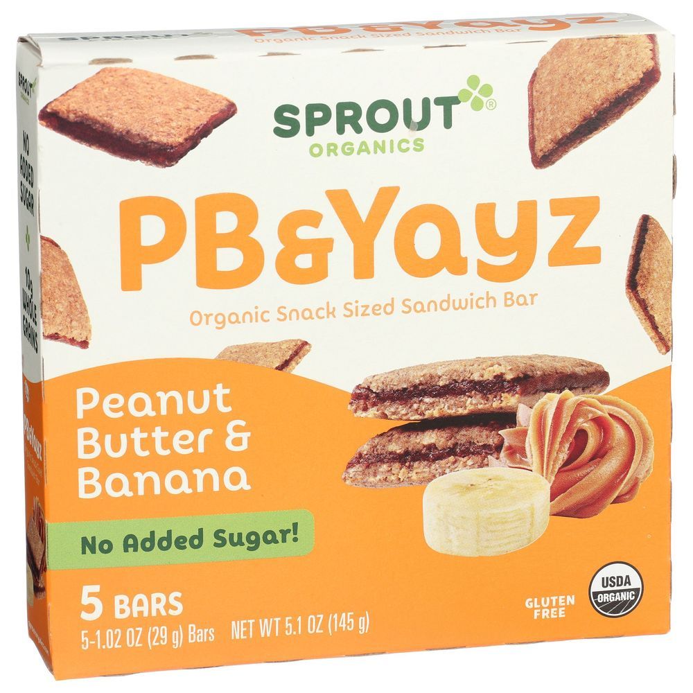 Sprout Organic Pb And Yayz Toddler Snack Bar, 5.1 Ounce -- 6 Per Case