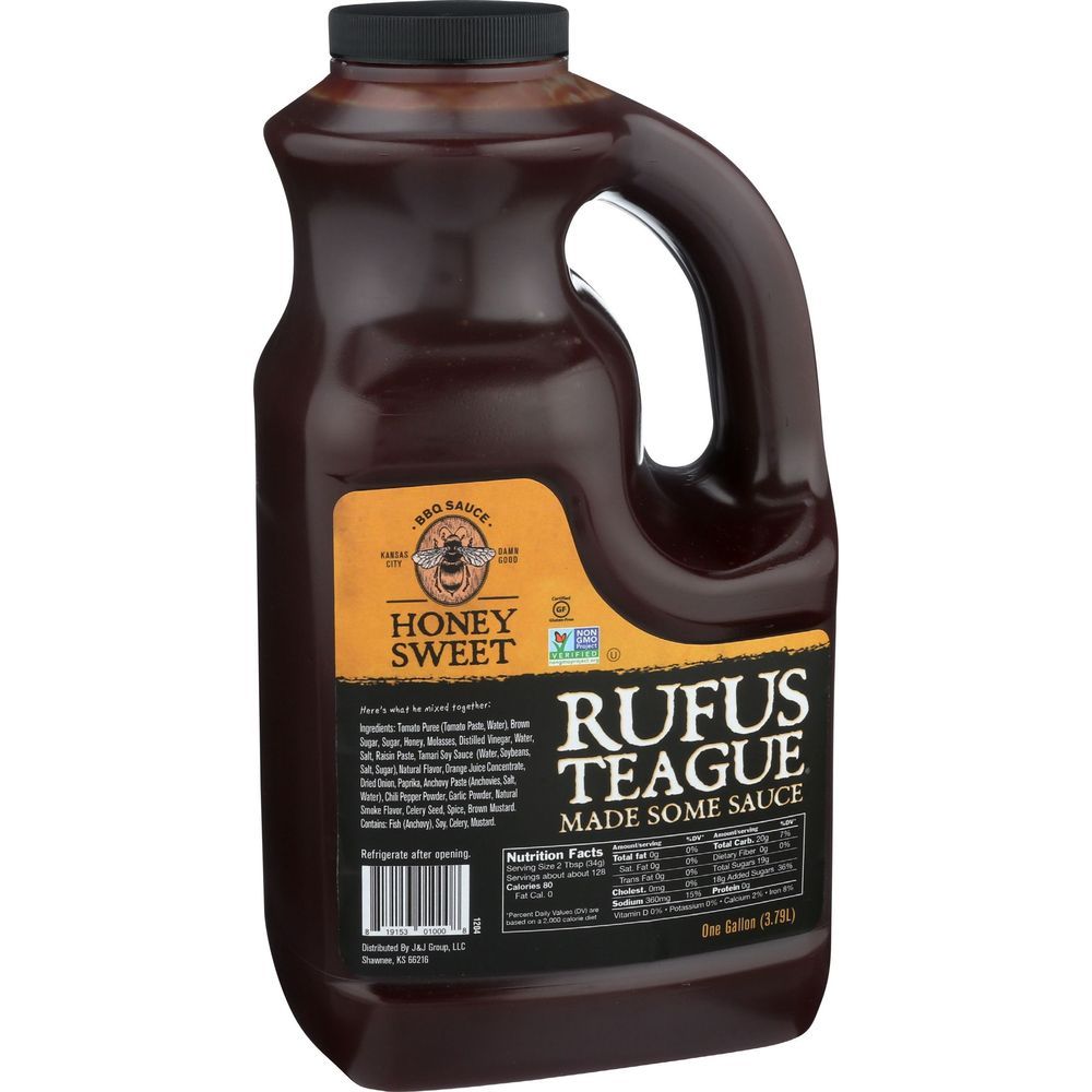 Rufus Teague Honey Sweet Bbq Sauce, 1 Gallon -- 4 Per Case