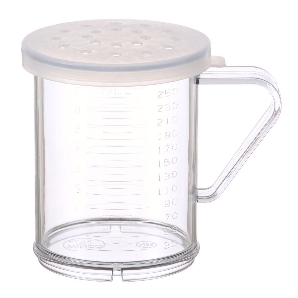 Winco Pdg-10 Polycarbonate Clear Dredge With 3 Clear Snap-on Lids, 10 Ounce Capacity