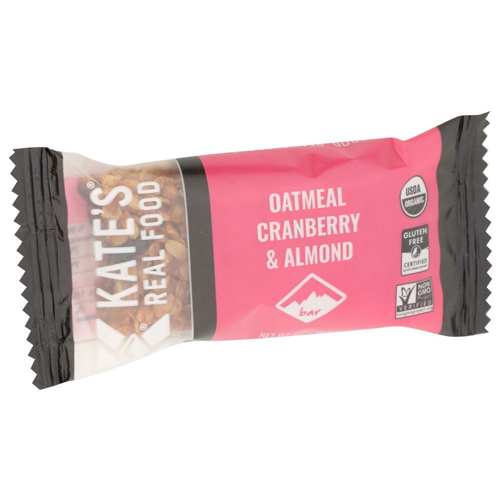 Kate's Real Food Organic Cranberry Almond Oatmeal Energy Bar, 2.2 Ounce -- 12 Per Case