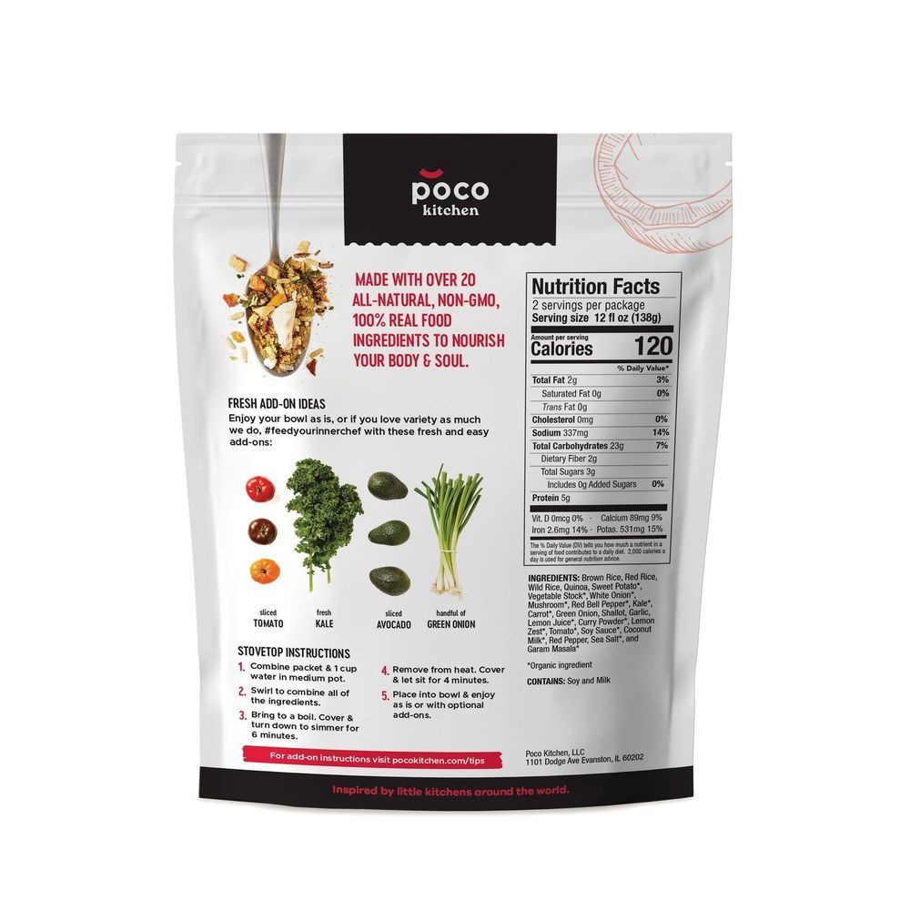 Poco Kitchen Ancient Grains Coconut Curry, 3.5 Ounce -- 10 Per Case