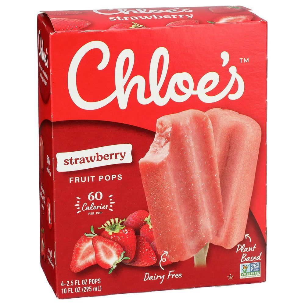 Chloe's Strawberry Fruit Pops, 10 Ounce -- 6 Per Case