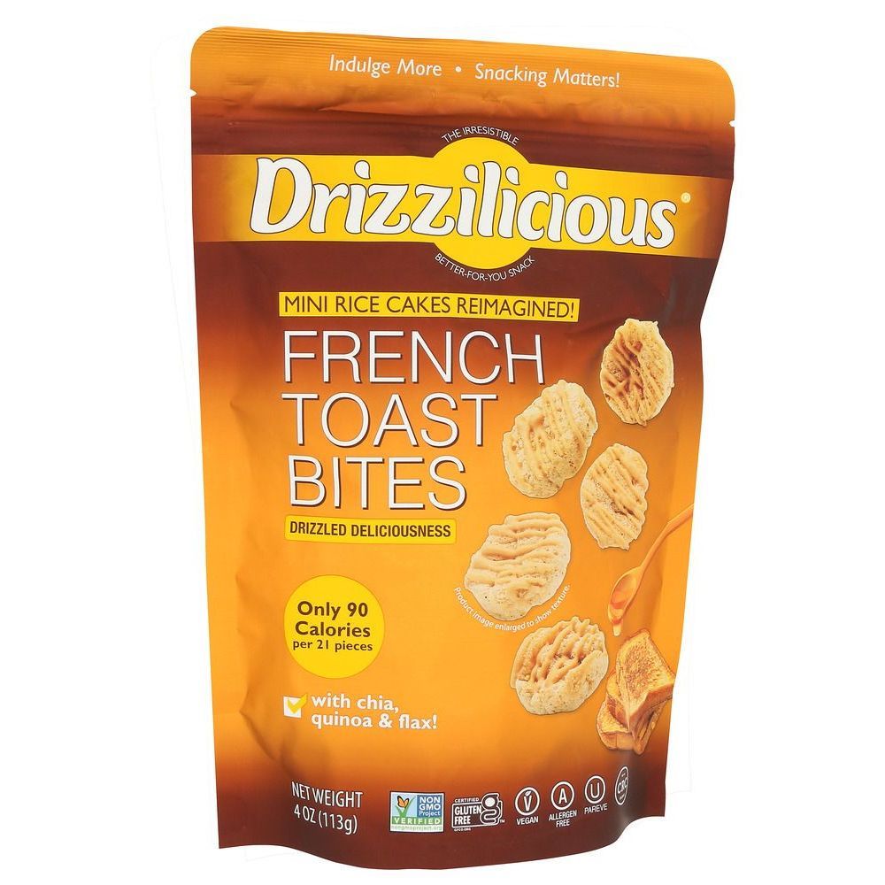 Drizzilicious Mini French Toast Bites Rice Cake, 4 Ounce -- 6 Per Case