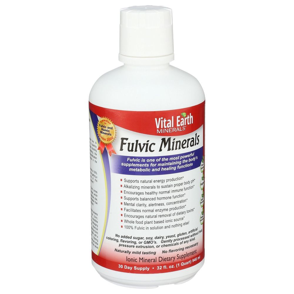 Vital Earth Minerals Fulvic Liquid Dietary Supplement, 32 Ounce