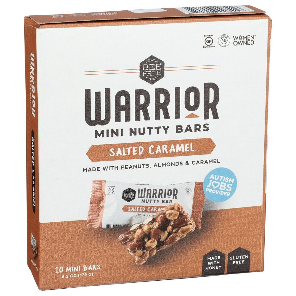 Beefree Warrior Salted Caramel Mini Nutty Bar, 0.63 Ounce -- 8 Per Case
