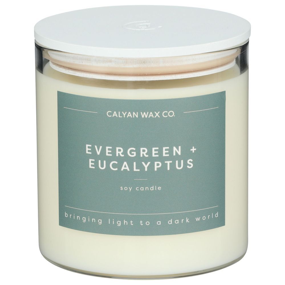 Calyan Wax Evergreen Plus Eucalyptus Scented Soy Candle, 8.8 Ounce