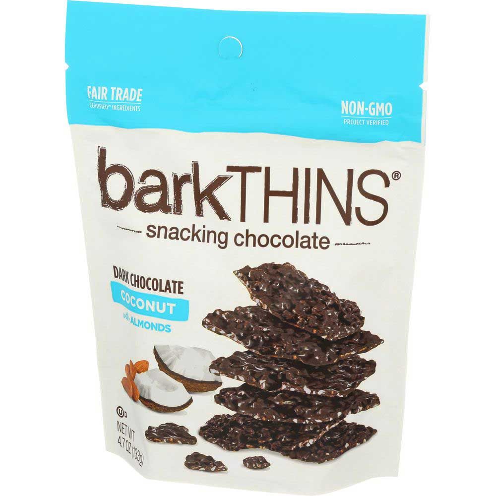 Bark Thins Toasted Coconut With Almonds Dark Chocolate Snacks, 4.7 Ounce -- 12 Per Case