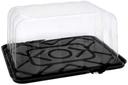 Pactiv RPET 1/8 Sheet Black Base and 5 inch Rose Dome Lid, 15 Ounce Capacity -- 50 per case