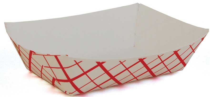 Southern Champion Tray Number 100 1 Pound Rectangular Red Checked Food Tray, 5.15 X 3.59 X 11.75 Inch -- 1000 Per Case
