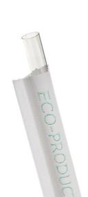 Eco-Products Clear Compostable Wrapped Straw, 7.75 inch -- 7200 per case.