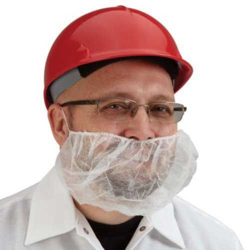 Mccordick Glove And Safety White Fabric Beard Guard, 14 Gram -- 100 Per Case