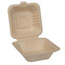 EcoSystems Kraft Formulated Molded Fiber Clamshell Container, 6 inch -- 500 per case.