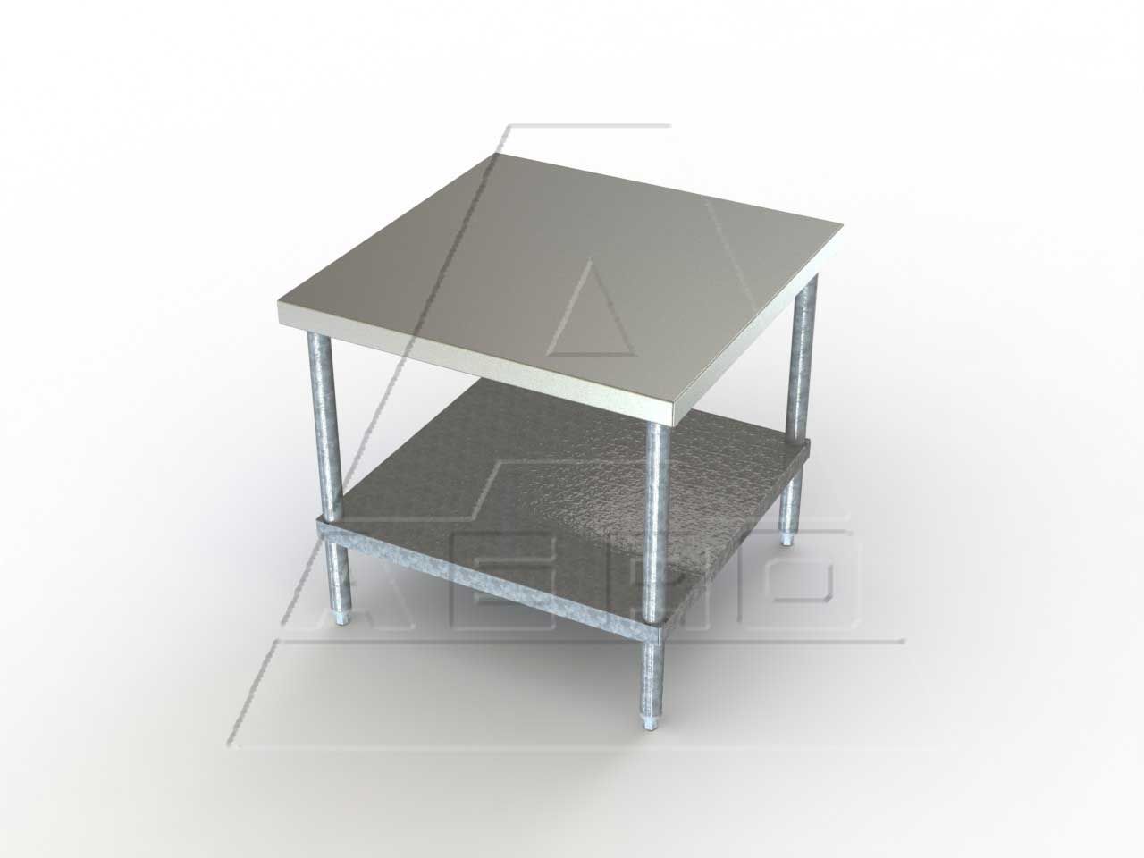 Aero 16 Gauge 430 Stainless Nsf Mixer Stand With Adjustable Galvanized Undershelf, 30 X 30 X 31 Inch