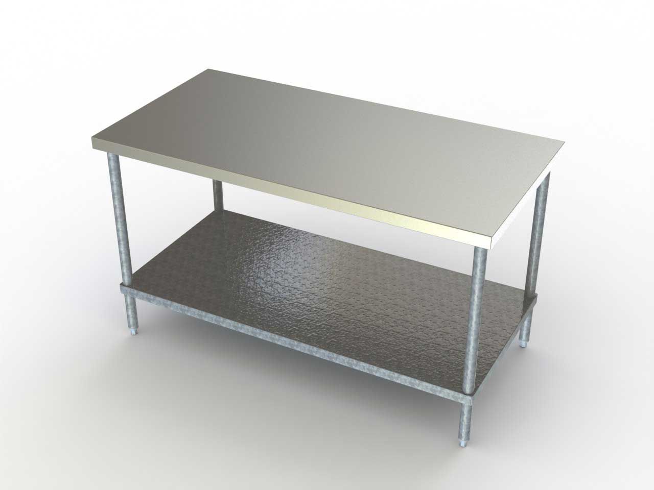 Aero Budget 304 Stainless Nsf Work Table With Galvanized Undershelf, 24 X 36 X 26 Inch