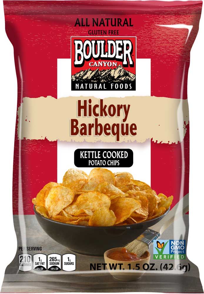 Boulder Canyon Hickory Barbeque Potato Chips, 1.5 Ounce -- 55 Per Case