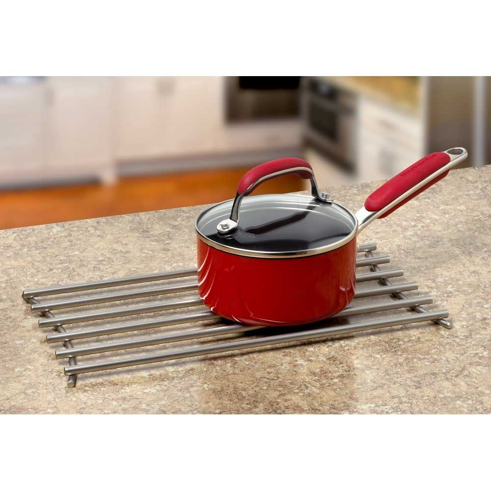 Spectrum Satin Nickel Euro Grande Trivet, 0.5 X 7.75 X 14 Inch