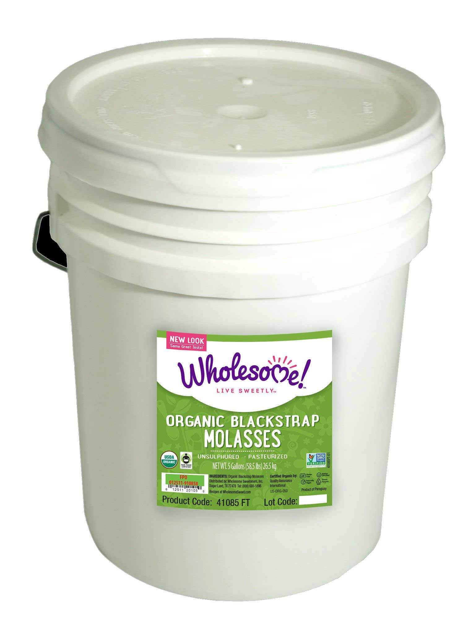 Wholesome Sweeteners Fair Trade Organic Blackstrap Molasses, 5 Gallon