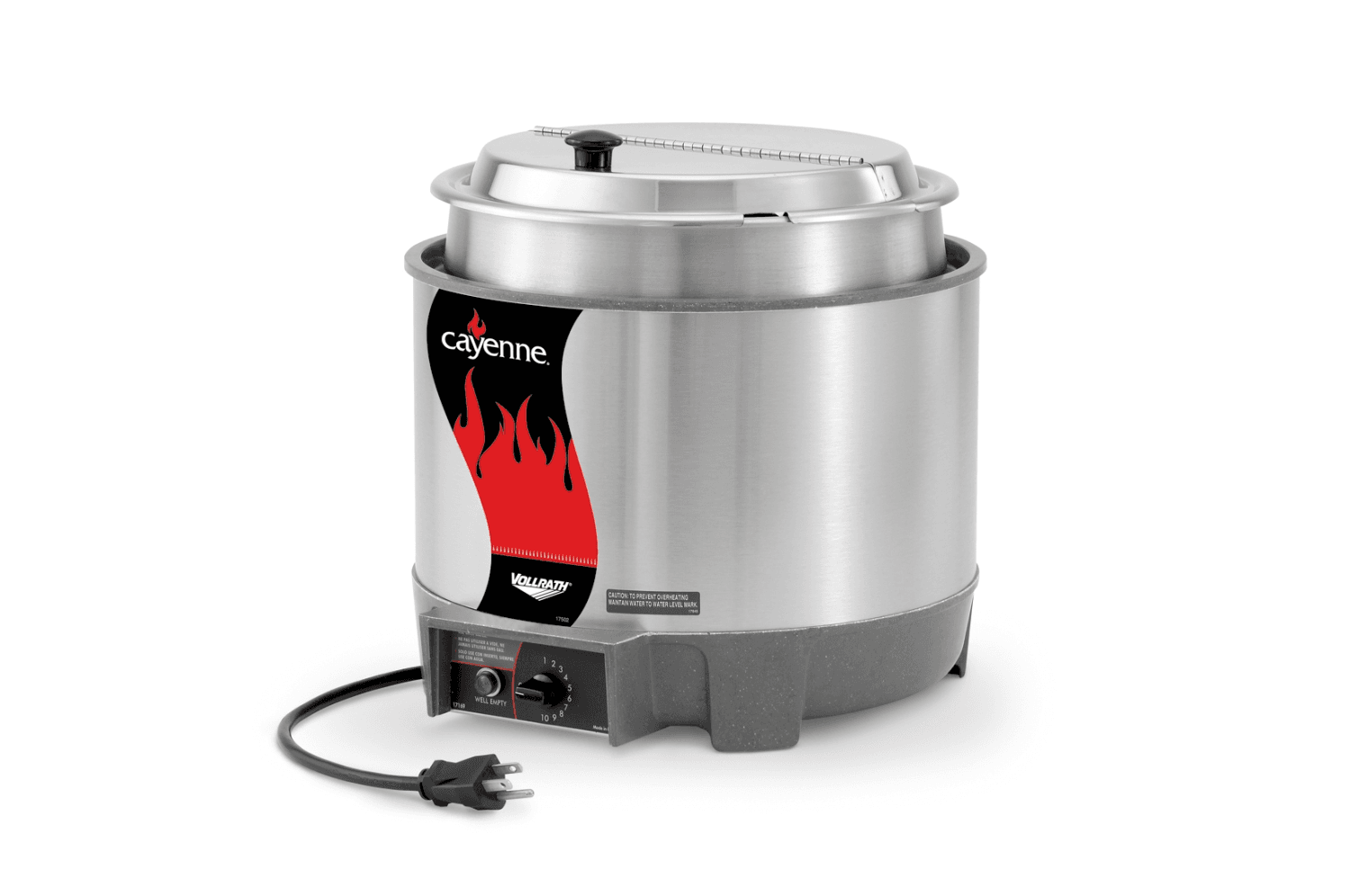 Vollrath Rethermalizer Heat N Serve 7-qt (6.6 L) Package With Inset (78184), Hinged Cover (47488) 10 9/16 X 9 5/8 Inch