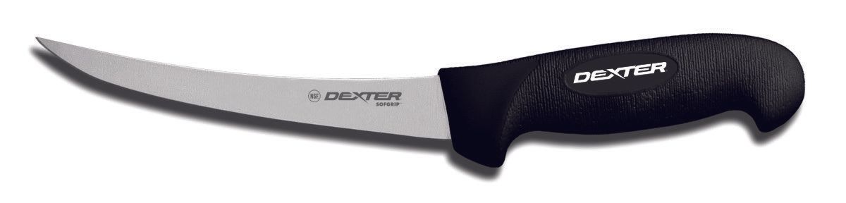 Dexter Russell Sofgrip Black Handle Narrow Curved Boning Knife, 6 Inch -- 6 Per Case