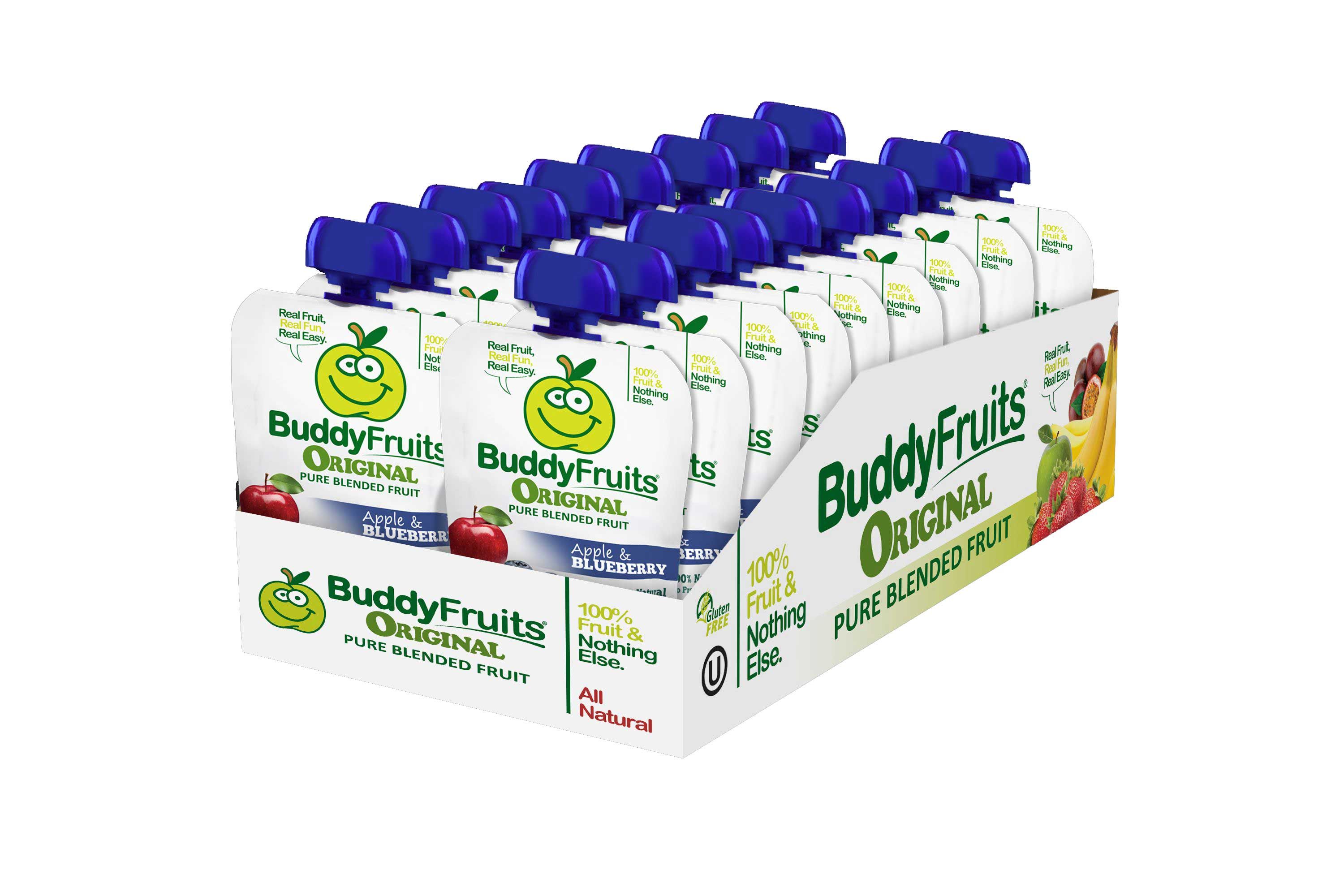 Buddy Fruits Originals Apple And Blueberry Fruit Blend, 3.2 Ounce -- 18 Per Case