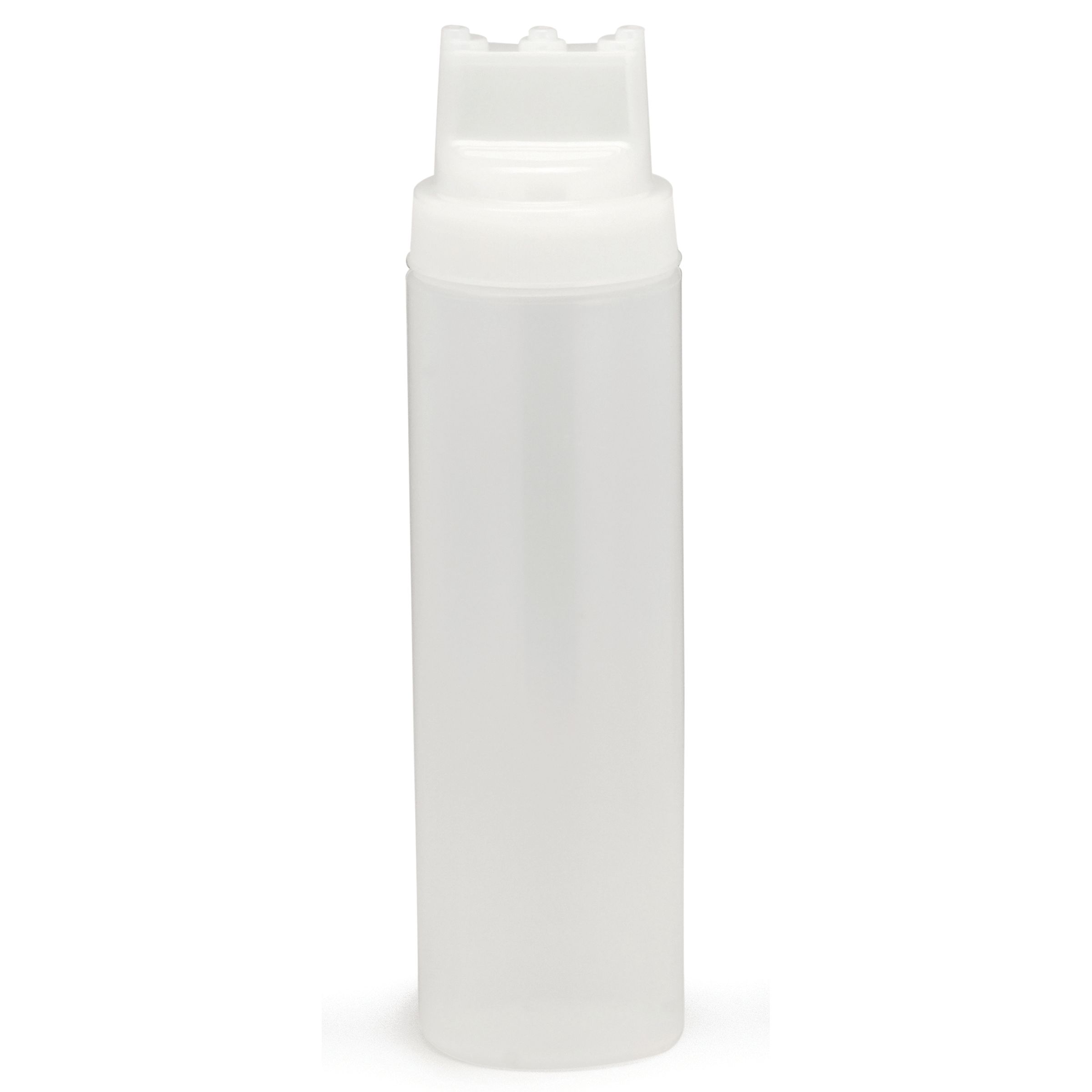 Tablecraft Polyethylene Three Tiptop Selectop Wide Mouth Natural Squeeze Dispenser, 24 Ounce Capacity -- 12 Per Case