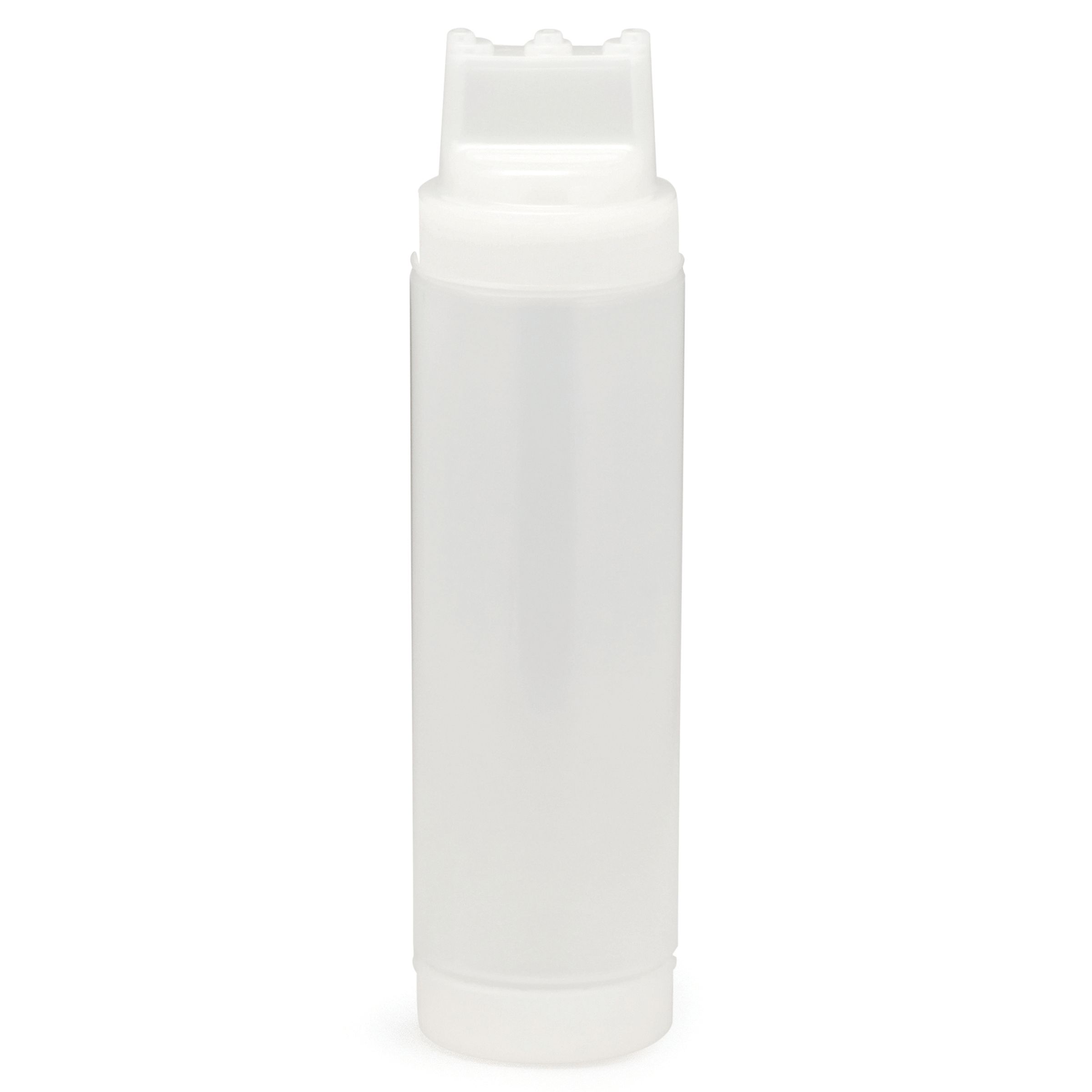 Tablecraft Polyethylene Dualway Three Tiptop Selectop Widemouth Natural Squeeze Dispenser, 24 Ounce Capacity -- 12 Per Case