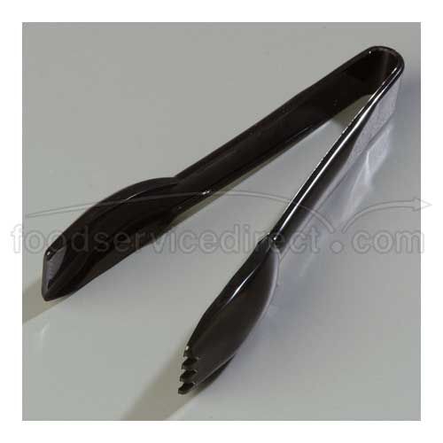 Carlisle Black Carly Clear Revolutionary Plastic Salad Tong 6 Inch