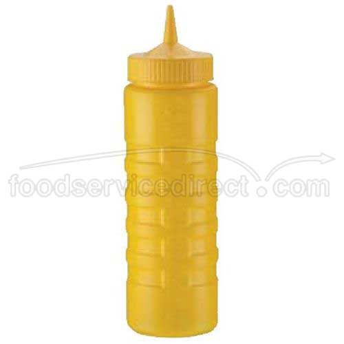 Traex Yellow Wide Mouth Squeeze Dispenser, 24 Ounce -- 12 Per Case
