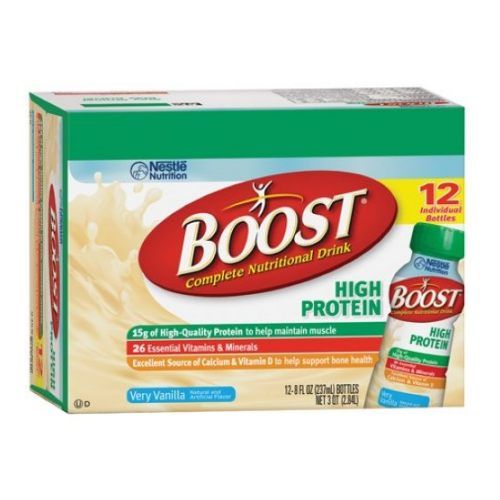 Boost Very Vanilla High Protein Drink, 8 Fluid Ounce, 12 Count -- 2 Per Case