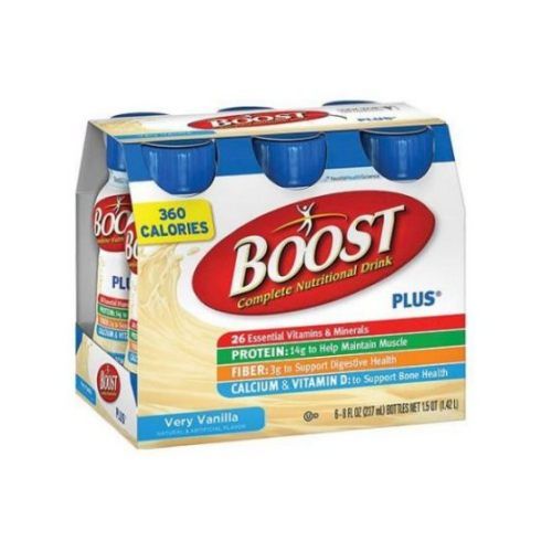 Boost Plus Very Vanilla Complete Nutritional Drink, 8 Fluid Ounce, 6 Count -- 4 Per Case