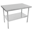 John Boos 18 Gauge Stainless Steel Economy Flat Top Work Table with Galvanized Base and Shelf, 30 x 30 inch.