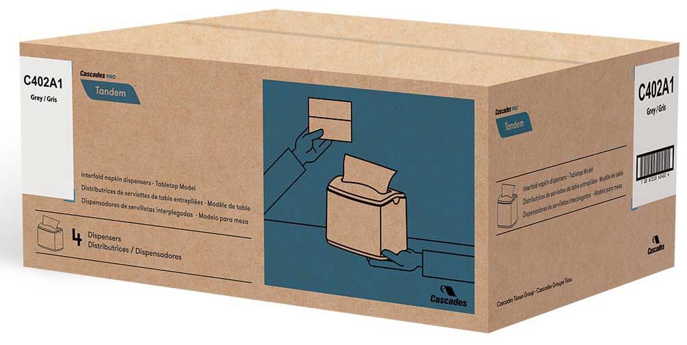 Cascades Tandem Interfold Napkin Dispenser, 6 Inch