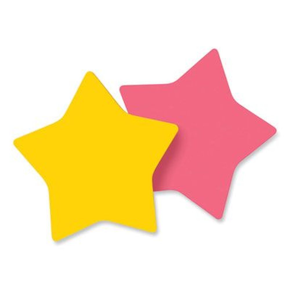 Post-it Notes Assorted Colors Die-cut Star Shaped Notepads, 2.6 X 2.6 Inch - 75 Sheets Per Pad -- 2 Pads Per Pack