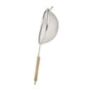 Tablecraft Tin Plated Medium Double Mesh Strainer with Wood Handle, 6.25 inch Dia.
