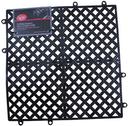 Tablecraft Black PVC Interlocking Non-Slip Bar Mat, 12 x 12 inch