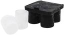 Tablecraft Black Silicone Shot Glass Ice Cube Tray, 5 x 5.25 x 3.125 inch