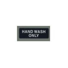 Winco Black Hand Wash Only Information Sign With Symbol, 3 X 9 Inch