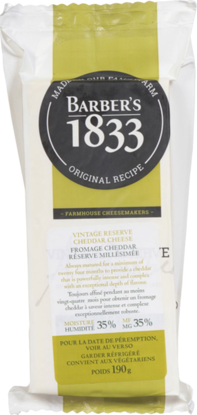 Barber's 1833 Fromage Cheddar Vintage Reserve, 190 G -- 12 Par Caisse