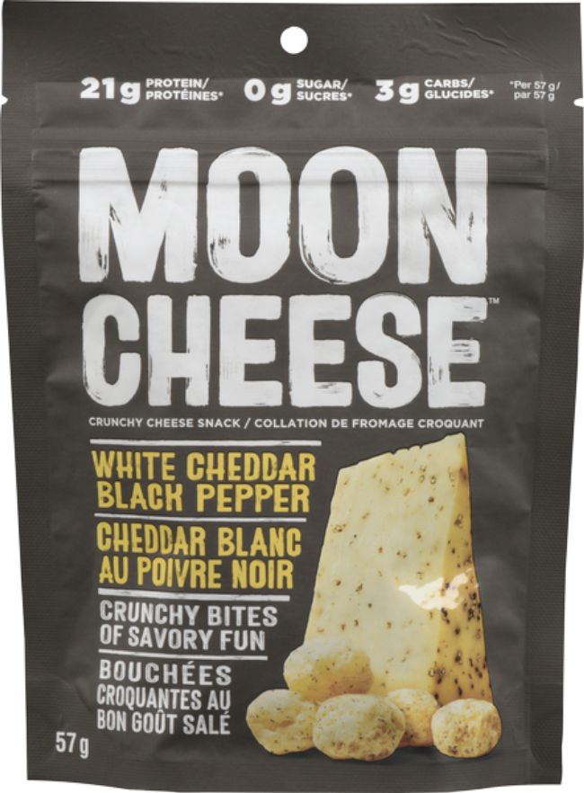 Moon Cheese Fromage Cheddar Blanc Au Poivre Noir, 57 G -- 12 Par Boîte