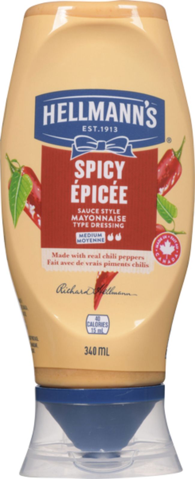 Hellmann's Mayonnaise Légère Au Chili, 340 Ml -- 12 Par Boîte
